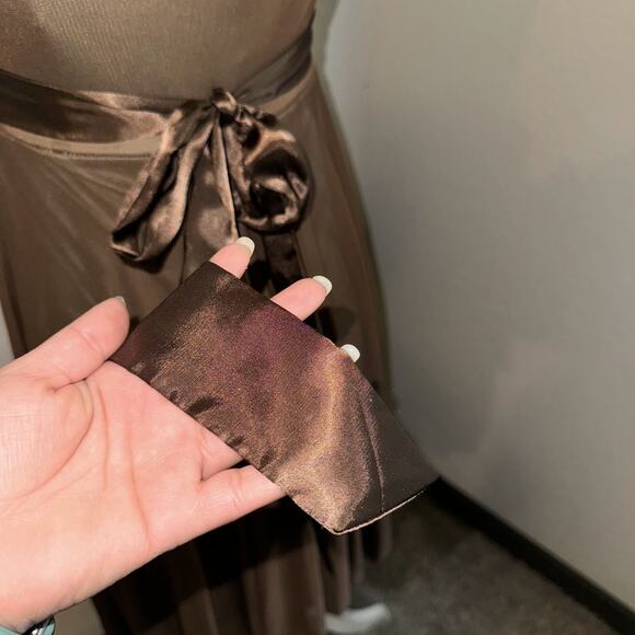 VTG Studio Y Y2K Dress Women's Medium Brown Fairy Tied Waist Braided Straps Boho - Picture 6 of 11